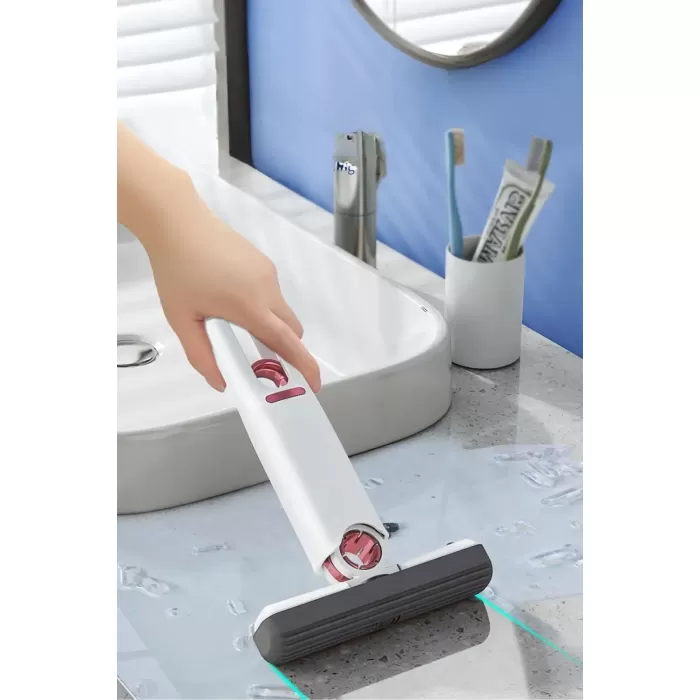 El Mopu Süngerli Yıkanabilir Sıkmalı Pratik Mop Cam Banyo Mutfak Yerde Kullanılır MiniMop