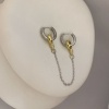Silver&Gold Zirkontaşlı Zincir Sallantılı Küpe