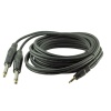 3.5 MM STEREO ERKEK / 2 X 6.3 MM MONO GİTAR ERKEK KABLO 3 METRE (4172)