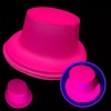 Neon Partisi Pembe Renk Plastik Fötr Şapka (4172)