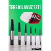 Modacar Ters Kılavuz 6 lı Set Saf Çelik Kırık Civata Vida Sökücü Kırılmış Vida Civata Sökme Aparatı