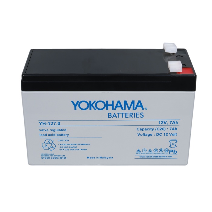 YOKOHAMA YH-127.0 12 VOLT - 7 AMPER AKÜ (150 X 65 X 90 MM) (4172)