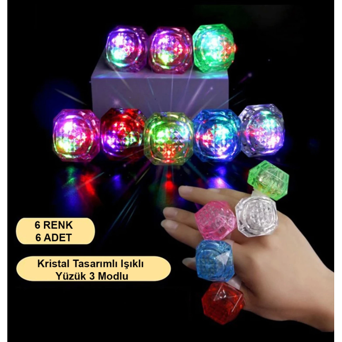 Kristal Led Parti Yüzük Seti (639lı)