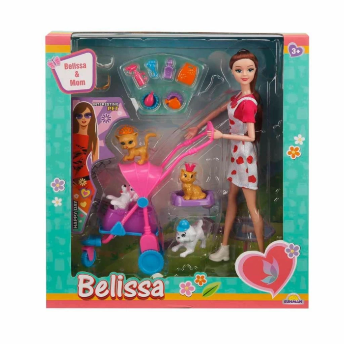Belissa’nın Annesi ve Sevimli Dostlar 30 cm Eğitici ve Eğlenceli Bebek Seti