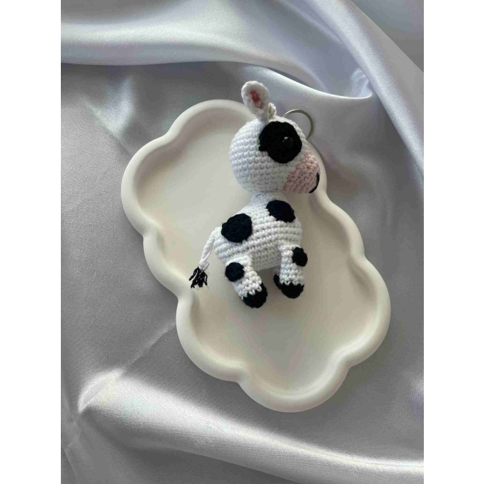 Amigurumi Anahtarlık  El Yapımı İnek 12 cm