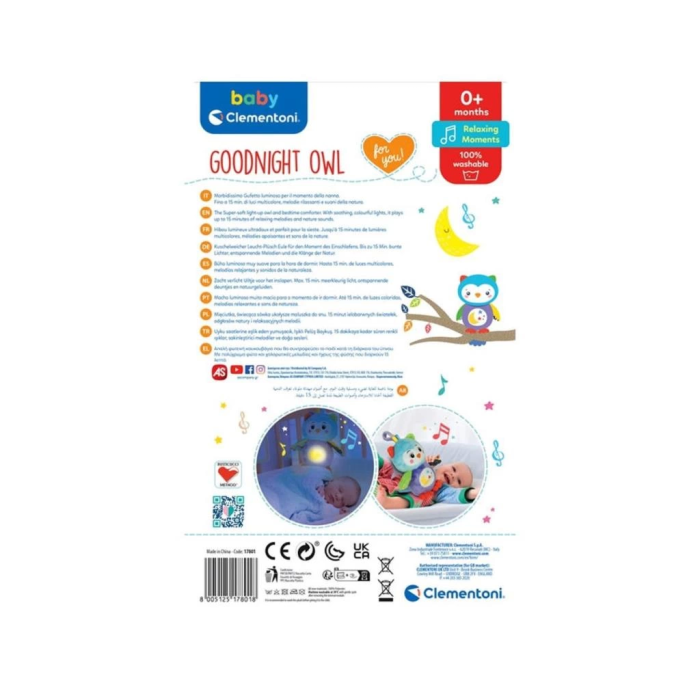 Nessiworld 17801 Baby Clementoni - Işıklı Pelüş Baykuş