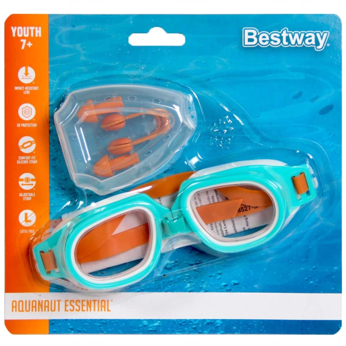 Nessiworld Bestway Hydro Swim Kulak ve Burun Tıkacı Yüzücü Gözlük Seti 26034