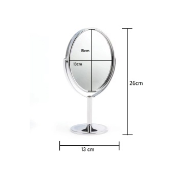 ® Yeni Ürün Oval Masaüstü Ayaklı 360° Dönebilen, İşyeri, Seyahat İçin Mini Krom Ayna 15X25CM