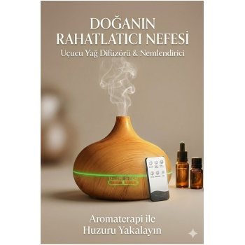 ® Yeni Ürün Aroma Difüzör Gece Işığı 7 Led Nemlendirici Kumandalı 550 ml Buhar Makinesi