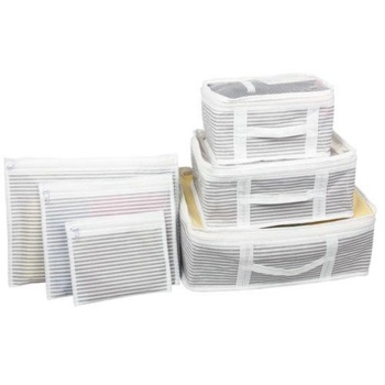 Bavul İçi Düzenleyici Valiz Organizer 6 lı Set Çizgili
