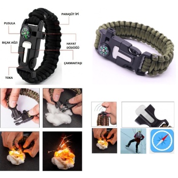 Survival Bileklik SOS Multi Fonksiyonlu Hayatta Kalma Bilekliği