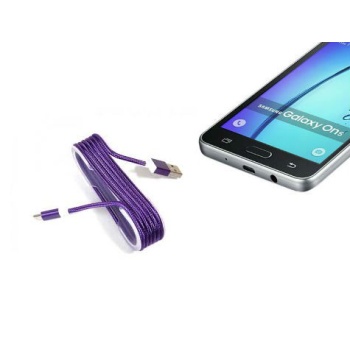 Android Örgü Şeklinde Renkli Çelik Şarj Data Kablosu Mor