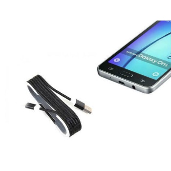 Android Örgü Şeklinde Renkli Çelik Şarj Data Kablosu Siyah