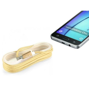 Android Örgü Şeklinde Renkli Çelik Şarj Data Kablosu Gold