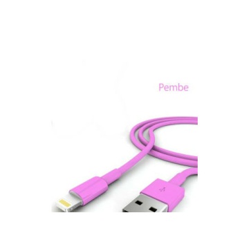 iPhone Şarj Data Kablosu Pembe