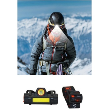 Kafa Lambası 8 Saat Dayanıklı Şarjlı Sensörlü Mıknatıslı Kamp Balıkçılık- Acil Durum Feneri