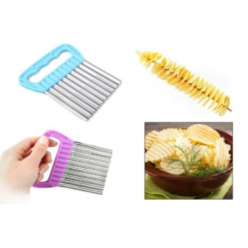 Pratik Sebze ve Meyve Dilimleyici Şekilli Kesim Sağlıklı ve Kolay Sebze Kesici Chips Chopper