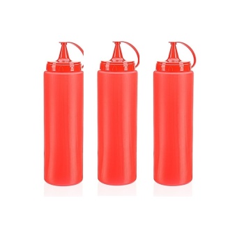 Ketçap Şişesi 1000ML Dev Boy Kırmızı 3 Adet