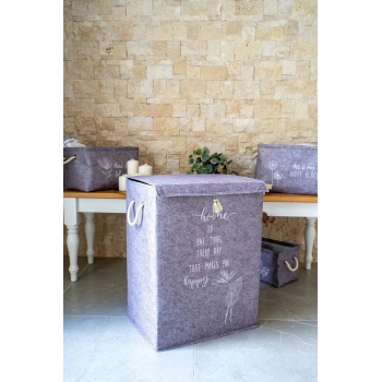 Çamaşır Sepeti Eşya Saklama Kutusu Keçe Mega Boy