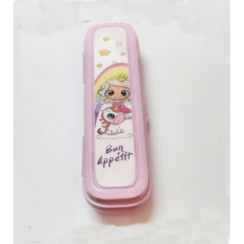 Pembe Multi Renkli Kapaklı Kalemlik KutusuÇanta İçi Saklama Diş Fırçası Makyaj Fırçası Kutu