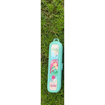 Turkuaz Multi Renkli Kapaklı Kalemlik KutusuÇanta İçi Saklama Diş Fırçası Makyaj Fırçası Kutu