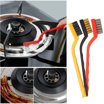 3 Lü Detay Temizlik Fırça Seti ArabaMutfak Ocak Fayans Temizlik Fırça (Bakır- Demir- Plastik)