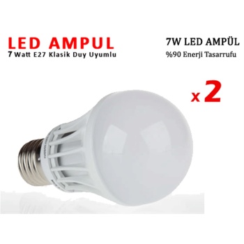 7W Enerji Tasarruflu Led Ampul 2 Adet