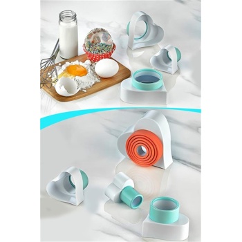 5 Parça Farklı Boylarda İç İçe Kalpli KuraPasta Seti