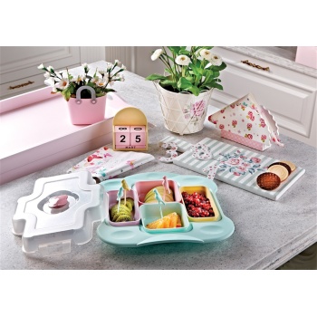 Star Kapaklı Tepsili 4 Kaseli Kahvaltı Seti