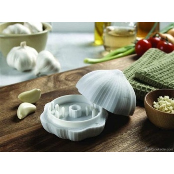 Sarımsak Şeklinde Plastik Sarımsak Ezici Rondo ve Saklama Kabı