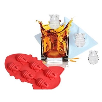 ® Bomba Füze Şeklinde Silikon 6 Hazneli Çikolata Buz Kalıbı