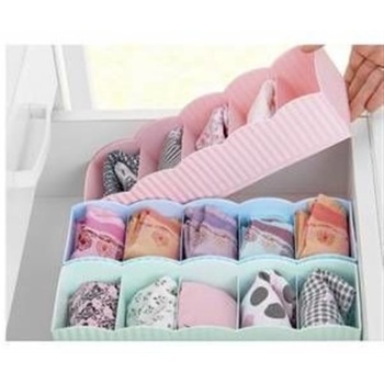 Plastik 5 Gözlü Çekmece İçi Çorap Kravat Düzenleyici Organizer