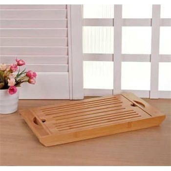 Bambu Izgaralı Hazneli Kesme Tahtası Çay Tepsisi