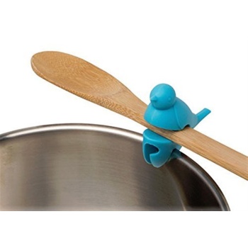 Pot Clip Tencere Kenarı Silikon Kuş Şeklinde Kaşık Kepçe Tutucu