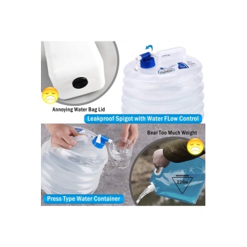 Musluk Kapaklı Akordiyon Portatif 10 Litre Bidon Container Kova