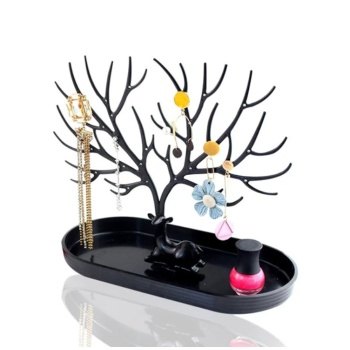 Takı Kolye Teşhir Stand Küpe Kolye Boynuz Hediye Ağacı Siyah