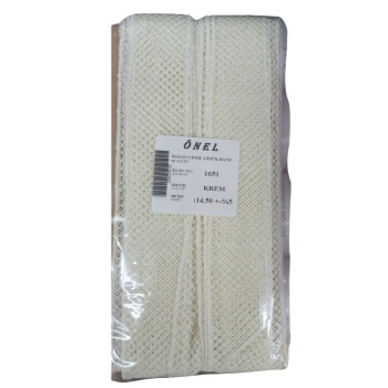 ® Dantel Polyester Güpür Bant Krem 14,50 Metre En 3 cm ON-1651-KR
