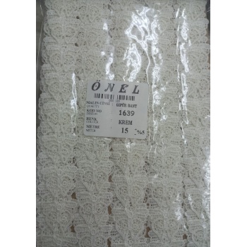 ® Dantel Polyester Güpür Bant Krem 15 Metre En 6 cm ON-1639-KR
