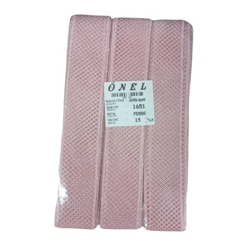 ® Dantel Polyester Güpür Bant Pembe 15 Metre En 3 cm ON-1651-P