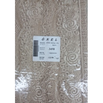 ® Dantel Polyester Sanal Tül Bant Cappucino 13,90 Metre En 6 cm ON-3498-C