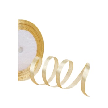 ® Saten Kurdele 6 mm Karamel 1 Metre