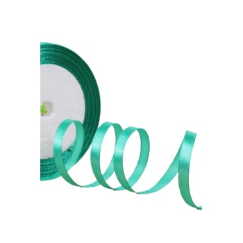 ® Saten Kurdele 6 mm Su Yeşili 5 Metre