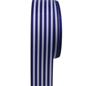 ® Tafta Çizgi Desen Kurdele 25 mm Lacivert 5 Metre