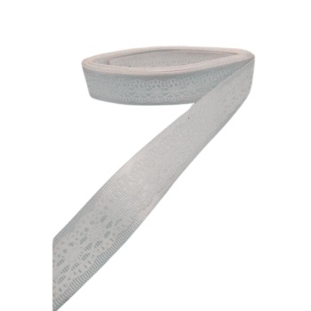 ® Tafta Dantel Görünümlü Kurdele Gri 25 mm 1 Metre