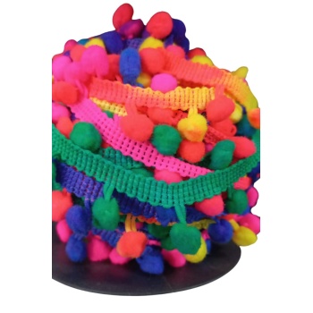 ® Sıralı Ponpon 1 Metre Karışık Renk