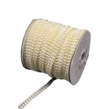 ® Dikilebilir Sıralı İnci En 1 cm Krem 10 Metre