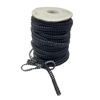 ® Dikilebilir Sıralı İnci En 1 cm Siyah 10 Metre