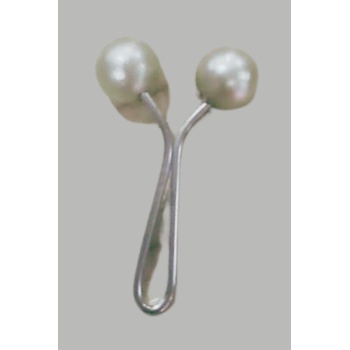 ® Eşarp Klipsi Top Model Düz Beyaz 1 Adet