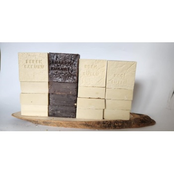 ® Doğal Üretim Sabunu Karışık (Çam Ardıç Kükürt-Bebek-Eşek Sütlü-Keçi Sütlü) 12li Set