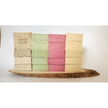 ® Doğal Üretim Sabunu Karışık (Çörekotu-Çay Ağacı-Yılan Otu-Sarımsak)16lı Set